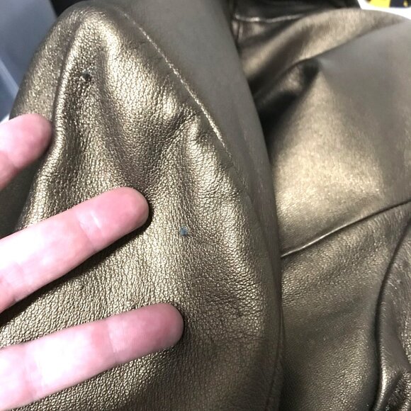 CONTEXT  Bronze Leather Blazer Jacket Womens Size M - Picture 9 of 9